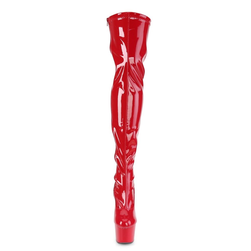 Pleaser Adore 3000 Platform Boots - Patent Red - Picture 2 of 5